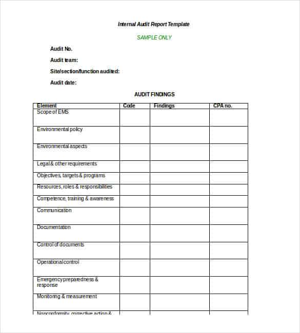10+ Audit Report Templates Writing Word Excel Format
