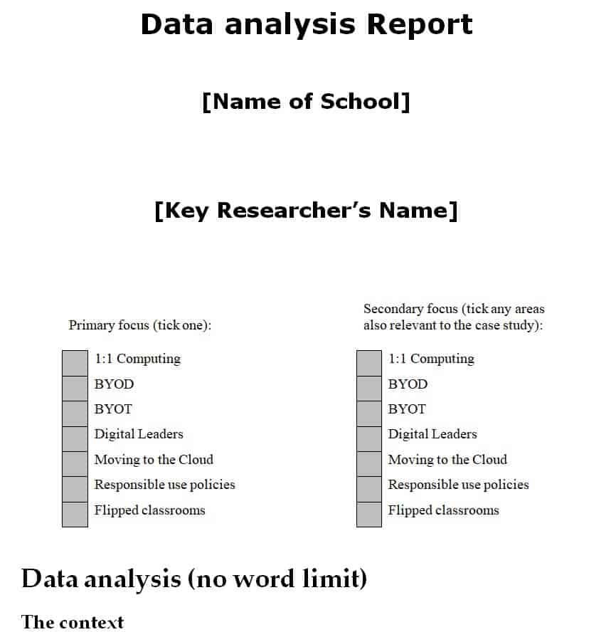 analysis research template