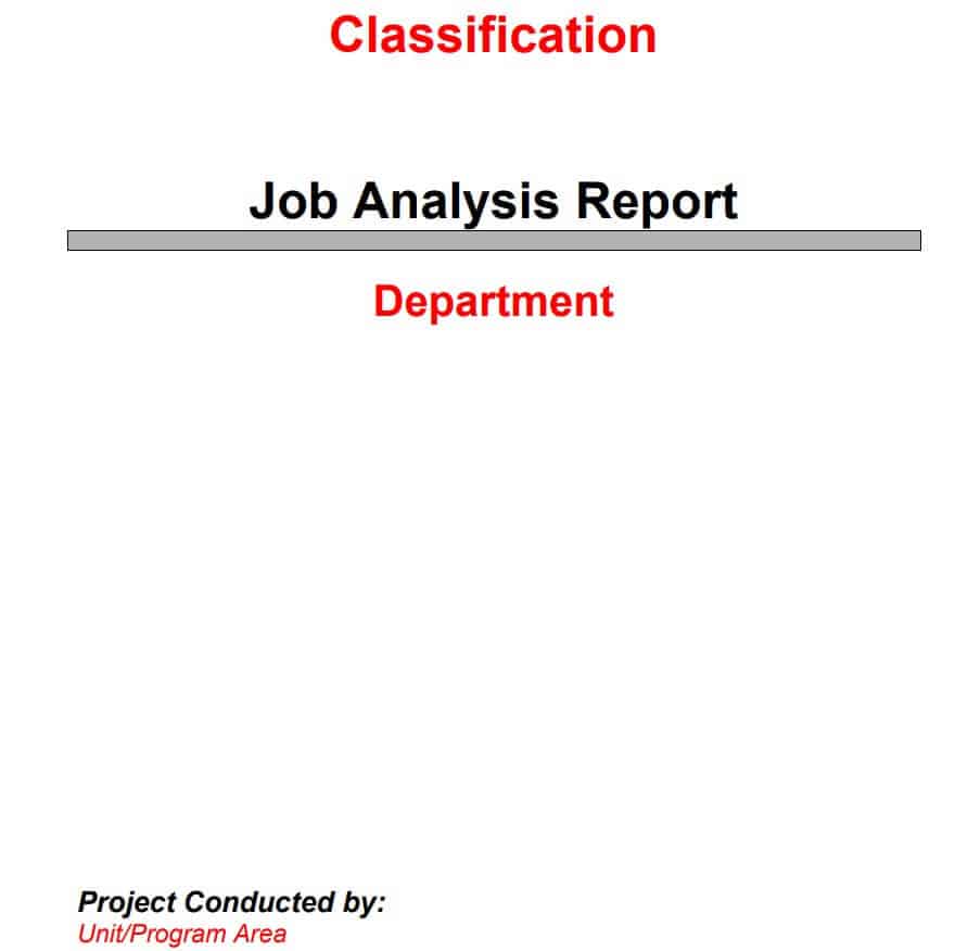 report analysis of a company