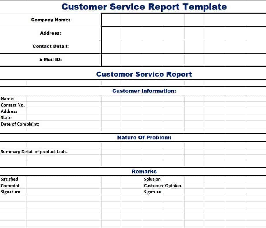 customer service call report