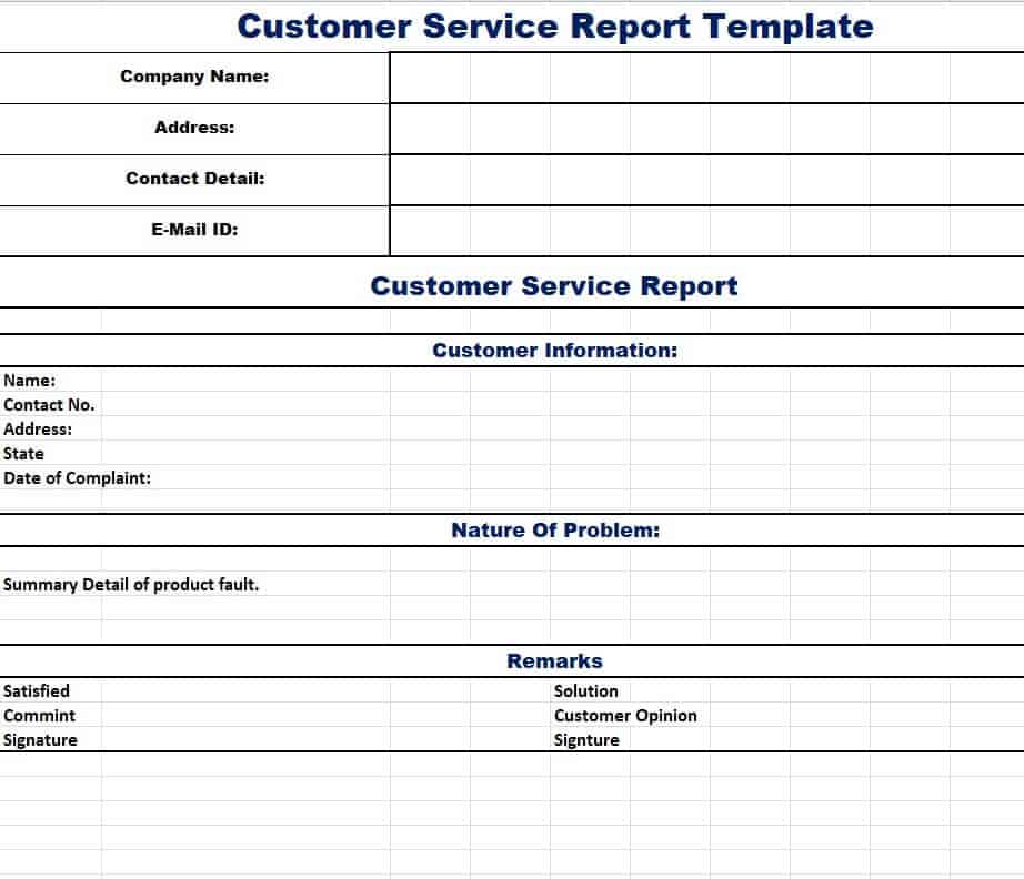 client service report template