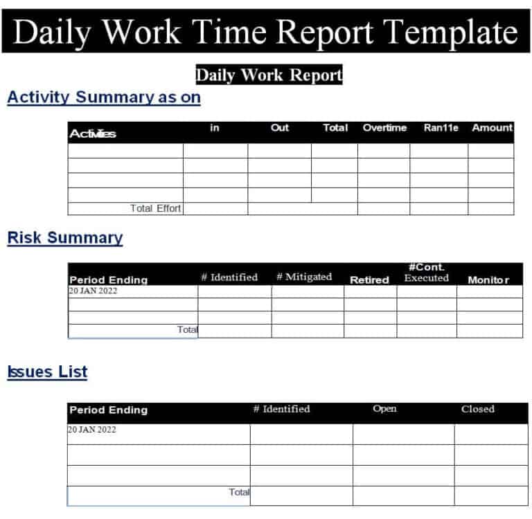 20+ Important Daily Report Templates [WORD & PDF] Writing Word Excel