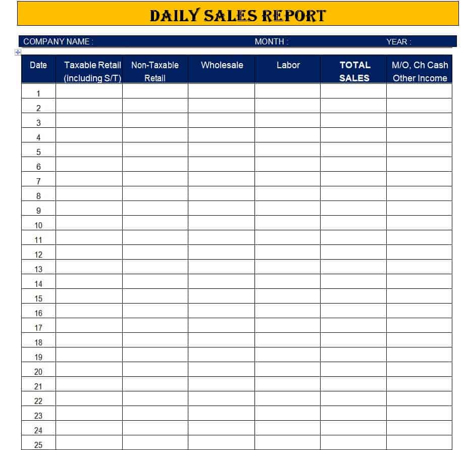 14+ Sample Daily Sales Report Templates [Word, Excel, Pdf] - Writing Word  Excel Format
