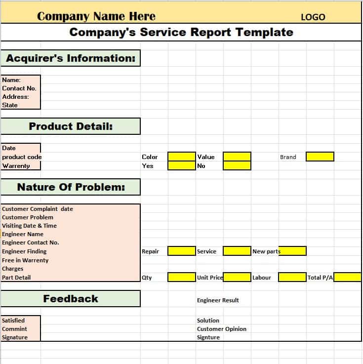 service report word template