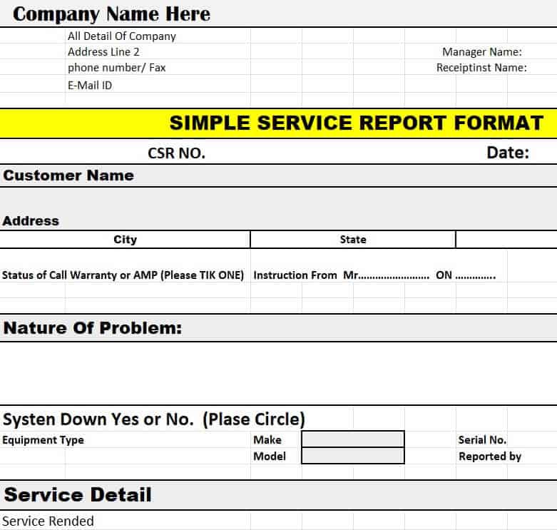 service report form