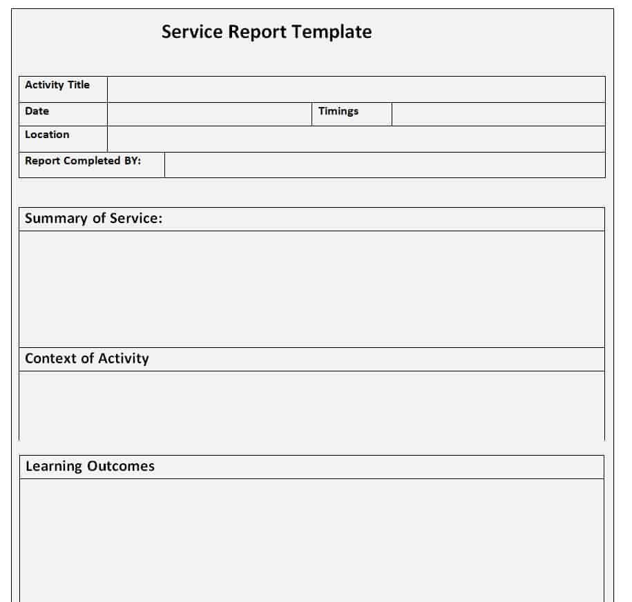 service report word template