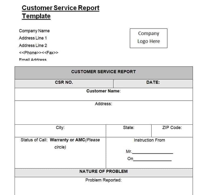 service report word template