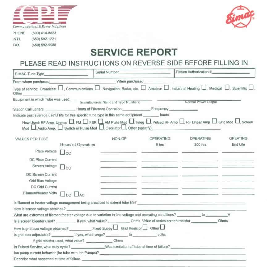 service report word template