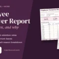 Employee turnover report template in Excel and Word showing monthly turnover, retention, first-year leavers and exit reasons
