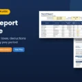Payroll report template in Excel and Word with gross pay, taxes, deductions and net pay
